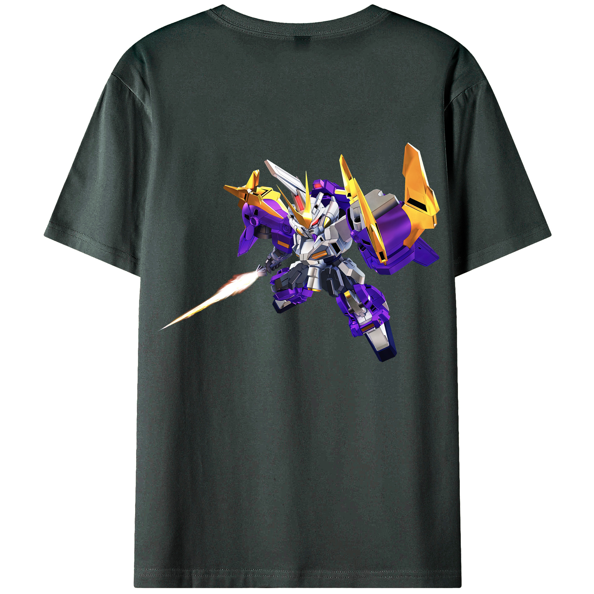 （画像用） 機動戦士ガンダム Mobile Suit Gundam 綿100％ メンズ半袖Tシャツ（バックプリント） 通気性